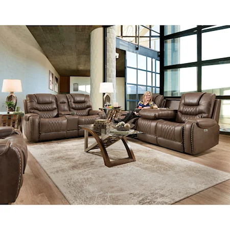 Power Reclining Living Room Group with Power Headrests
